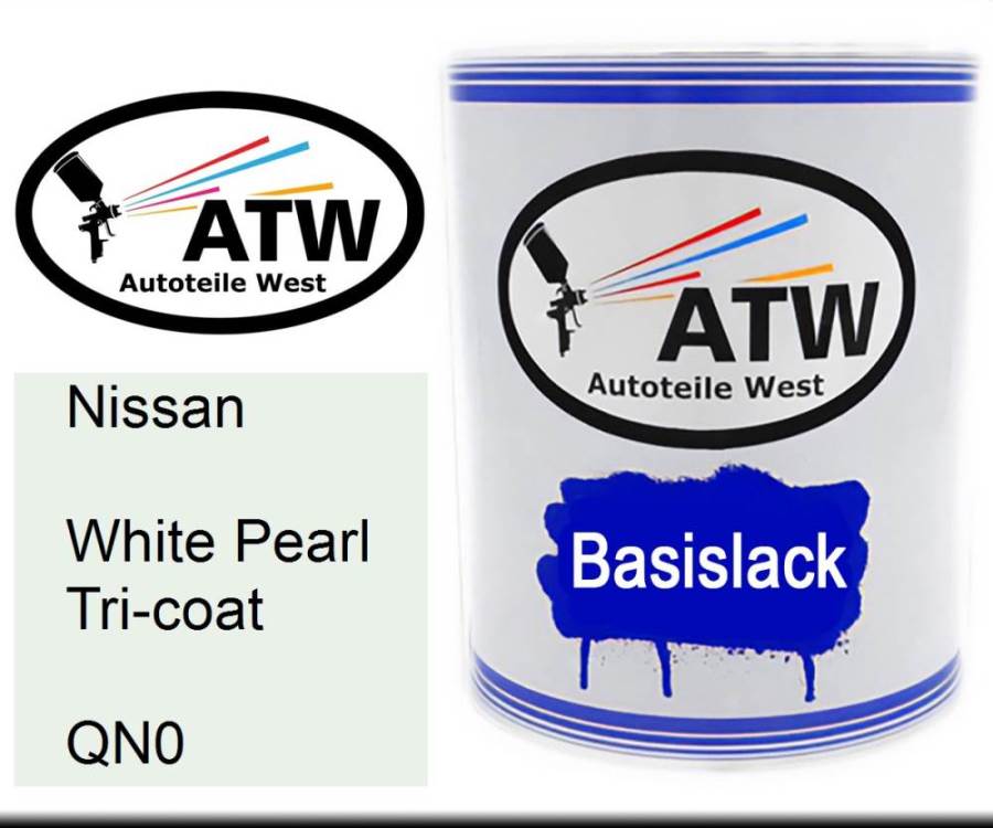 Nissan, White Pearl Tricoat, QN0: 1L Lackdose, von ATW Autoteile West.